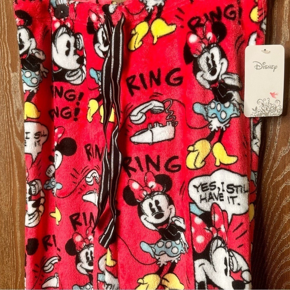 NWT Disney Minnie Mouse Pajama Pants Red Plush Sleepwear Loungewear Cartoon - Picture 3 of 6